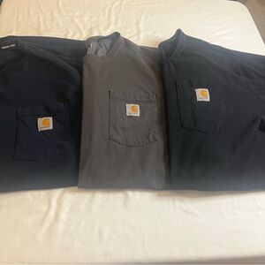 Carhartt Force 2XL Tall Relaxed Fit Pocket T-Shirt Lot of 3- Black, Gray, Navy